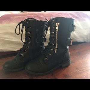 Girls Moto combat boots
